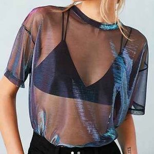 Urban Outfitters Translucent Holographic Shirt